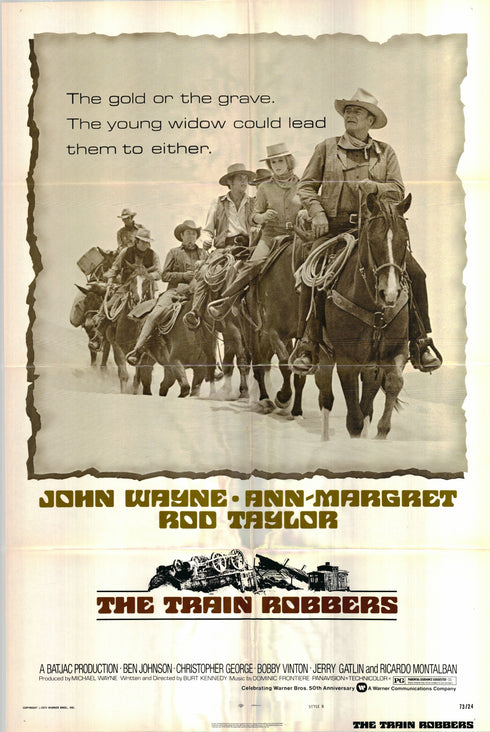 the train robbers 1973 one sheet poster folded
